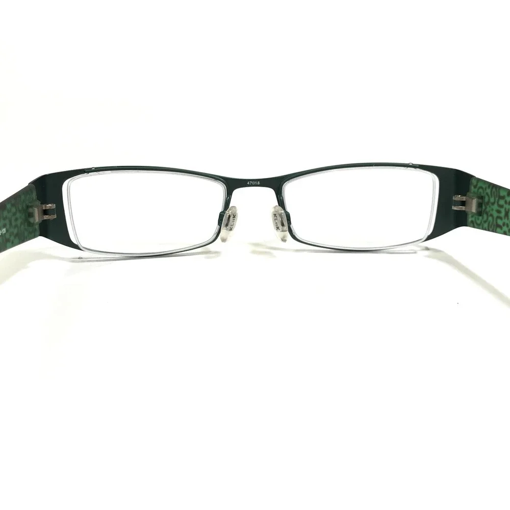 KLiiK Eyeglasses Frames 428 422 Brown Matte Green Rectangular Full Rim 47-16-135